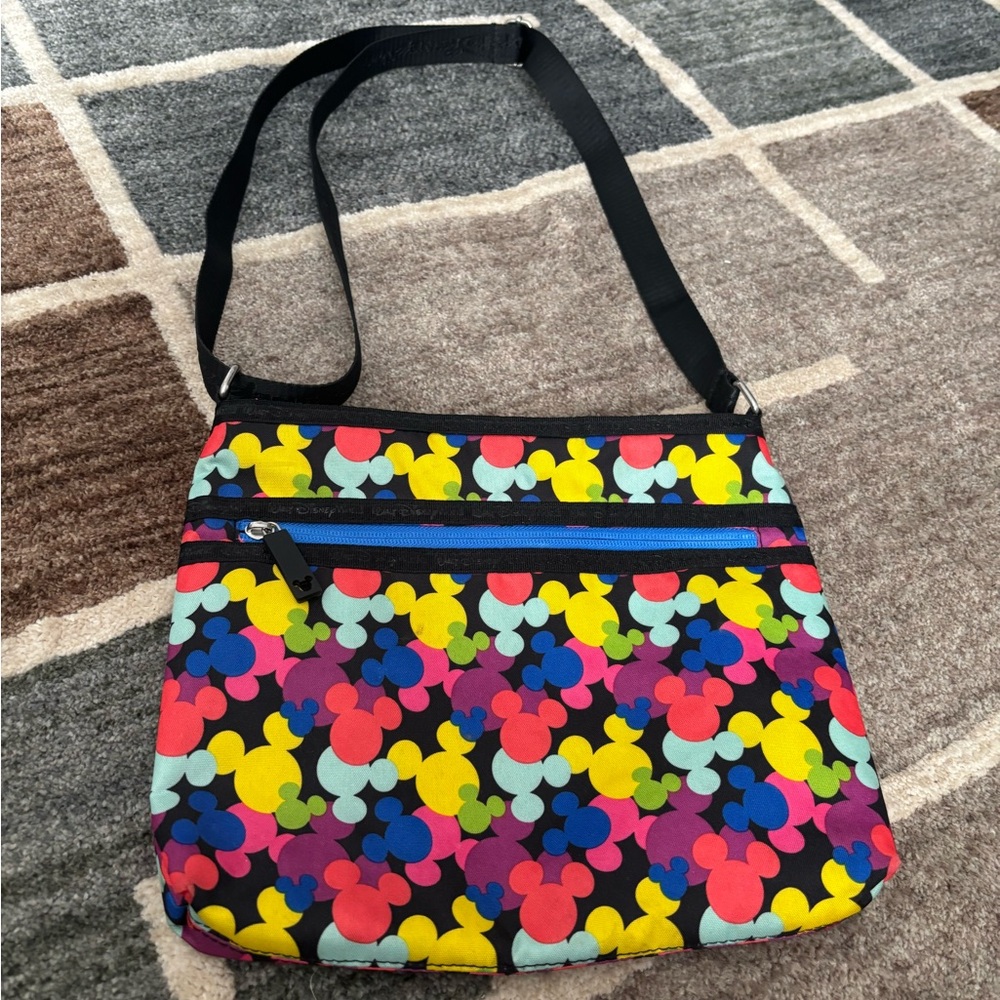 Colorful Mickey Mouse Patterned Crossbody Bag